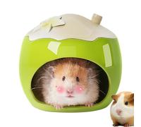 Hamster House Bed, Ceramic Cooling Nest Small Pets, Heat-Resistant Summer Hideaway Shelter Squirrels, Lemmings 5.83x5.83x5.12 inches, Hedgehogs, Chinchillas, Hamsters, Indoor Cage