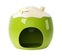 Hamster House Bed, Cooling Cave Shelter, Ceramic Small Pet Habitat, 5.83x5.83x5.12 inches, Hideaway for Squirrel, Lemming, Chinchilla, Hedgehog, Indoor Cage, Summer Spot Use