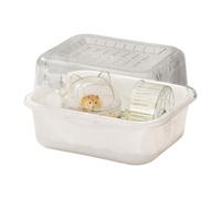 Hamster House, Cage Enclosure, 9.84x7.48x7.48 inches, Acrylic Transparent Interactive, Sleep Play Shelter, Small Animal Habitat for Mice Chinchillas Dwarf Pets, Indoor Outdoor Fun and Exploration