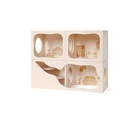 Hamster House Chambre de cachette en Bois Hamster syrien Tunnel Exploration de Jouets Secret Peep Shed Mouse Lemmings Playground Hideaway