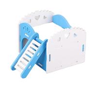 Hamster House, Château de Hamster à 2 Couches avec Escalier et Glissement, Matériau Premium, adapté à l'exercice et Empêcher l'obésité, Idéal pour Que Les Dorment ou Jouent à 'intérieur, (Blue)