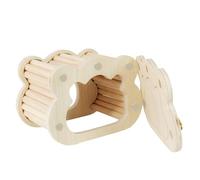 Hamster House - Cloud Shape Home, Tiny Animal Decor, Nidification Habitat | Boîte à Nidification en Bois avec Porte Peeping, échelle de Tunnel pour Gerbille naine, Souris, Cage, Caban