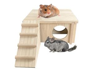 Hamster House, Hamster Hut | Tiny Hamster Maze,Accessoires en cage avec échelle d'escalade, petits animaux de compagnie DÉCORNS HABITATS POUR