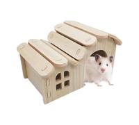 Hamster House, Hamster Shelter, 5.12x3.74x3.15 inches Compact Pets Hideaway Accessory, Wood Build, Wooden Pet Cage for Resting, Playing, Gerbils, Ferrets and Golden Bears