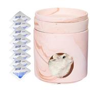 Hamster House, Ice Hamster Nest, Ceramic Cooling Room with Eight Ice Packs, Ideal Pet Care Supply for Hiding, Travel, Play, and Resting, Perfect for Chinchillas, Gerbils, and Bunnies, 13.4x13.4x16.3cm