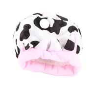 Hamster House Petit lit pour Animal Domestique, Cage de Couchage Chaude d'hiver, Grotte de Jeu Amovible pour Hamsters en Peluche, Motif Vache en Coton, 15 cm x 14 cm x 11 cm