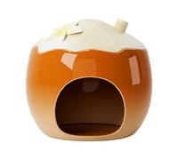 Hamster House, Small Animal Habitat, 5.83x5.83x5.12 inches Ceramic Cooling Nest Hollow Design, Pet Hideaway Shelter for Gerbils, Squirrels, Hedgehogs, Chinchillas, Indoor, Outdoor