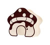 Hamster House Wooden - Mushroom Hut Small Animal, for Bunny Chinchilla Gerbil Hedgehog Ferret, Durable Chew Proof Wood Cage Decor Shelter | Dwarf Hamster Pet Habitat Indoor Enclosure