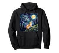 Hamster Howling at The Moon Night Sky Animal Art Sweat à Capuche