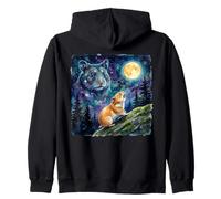 Hamster Howling at The Moon Night Sky Animal Art Sweat à Capuche