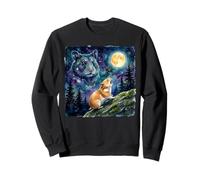 Hamster Howling at The Moon Night Sky Animal Art Sweatshirt