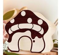 Hamster Hut - Wood Mushroom Shape Chew-Proof Nest | Solid Wood Hamster House with Tunnel | Hiding Spot for Bunny, Gerbil, Hedgehog, Ferret, and Dwarf Hamsters | Small Animal Cage Accessory, Daily