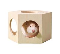 Hamster, maison en bois pour hamster, accessoires de cage pour petits animaux, 16 x 14 x 10 cm, labyrinthe confortable pour cochons d'Inde, hamsters nains, citrons, souris, chinchillas, animaux