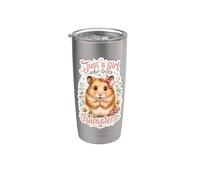 Hamster marguerites cœurs humour animaux Gobelet isotherme en acier inoxydable double paroi