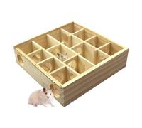 Hamster Maze Toy - Mini jeu interactif, labyrinthe animal durable | Chambre d'apprentissage à quatre voies - Réseau de maison en bois en bois, obstacle - Espace d'entraînement pour le défi de l'ent