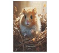 Hamster Mignon Puzzle en Bois Enfant 1000 Pièces - Jeu EduChatif Motricité Fine Et Concentration - Puzzles pour Adultes 78×53cm