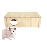 Hamster Multi-chambres - Cachette Rectangulaire En Pin À Deux Pièces, Passage Du Tunnel, Habitat Robuste Pour Petits Animaux, Jeu Interactif Et Jouet D'exploration Gerbilles Souris Lemmings | Abri Int