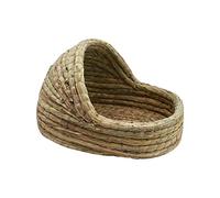 Hamster Nest Refuge pour Animaux de Compagnie Abri en Herbe Jouet à Grignoter Coussin Confortable Structure Naturelle Adapté Aux Lapins Chinchillas Oi, 35cmx23cm