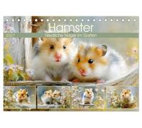 Hamster. Niedliche Nager im Garten (Tischkalender 2027 DIN A5 quer), CALVENDO Monatskalender: Malerische Illustrationen von süßen Tieren im floralen Ambiente