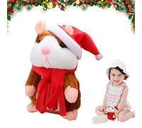 Hamster Parlant - Jouet Interactif En Peluche De 15 Cm, Coton PP Doux, Répète Ce Que Vous Dites | Hamster Parlant Pour En Bas Âge, Fonction D'enregistrement Pour Les Jeux De Garçons Et De Fill