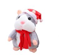 Hamster Parlant Peluche Douce Interactive Amusante Jouet À Répétition | Peluche Animaux Enregistreur Vocal Doux, Design Mignon, Voix Drôle, Hamster, Amusement Garçons Gris
