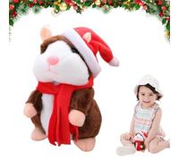 Hamster Parlant Qui Répète Ce Que Vous Dites Peluche Douce Interactive | Peluche Bébé Répète Vos Paroles Doux, Design Mignon, Voix Drôle, Hamster, Amusement Garçons Marron foncé