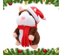 Hamster Parlant Répète Jouet Électronique À Piles Enregistreur Vocal | Animal en Peluche Interactif Parlant Doux, Design Mignon, Voix Drôle, Hamster, Amusement Garçons Marron foncé