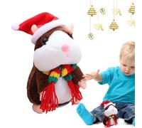 Hamster Parlant | Sound Recording Hamster Plush Interactive Toy, Automatic Shaking Head Doll with Chat et Scarf Electronic Pet for Family Game Night Children Girls Boys Birthday Playroom Playroom