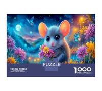 Hamster Pays des Merveilles 1000 Pièces Tiny Souris in Colorful Flower Field Puzzle Défi Jouet Familial Décorationd’intérieur Enfants À Partir De 14+ Ans Art Mural Cadeau 70x50cm/1000pcs