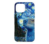 Hamster Peinture Bleue Majestueuse Capybara Nuits étoilées Coque pour iPhone 16 Pro Max