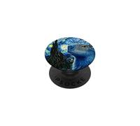 Hamster Peinture Bleue Majestueuse Capybara Nuits étoilées PopSockets PopGrip Adhésif