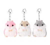 Hamster porte-clés 3 pièces, mignon doux en peluche porte-clés Hamster sac à dos sac pendentif en peluche pour filles garçons