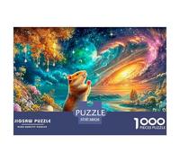 Hamster Regarde Le Ciel Cosmique et Fleur Puzzle De 1000 Pièces Cochon d'Guinée Mignon Éducatif Et De Défiant, Cadeau pour Tous 38x26cm/1000pcs