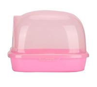 Hamster Salle de Bain Petit Animal de Compagnie Maison de Nettoyage Ouverture Automatique Porte à Fermeture Transparente Baignoire pour Hamster Syrien ABS Plastique Rose 24,5 x