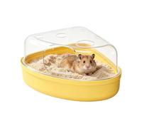 Hamster Sand Bath Box - Gerbil Sand Bath Container for Cage | Clear Leakproof Cage Accessories, Cheese Shaped Hamster B́ATH Container for Play Sleeping Foraging Potty Enrichment Small Animals Mouse