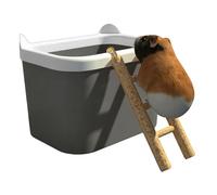 Hamster Sand Bath Box, Removable Pet Bowl with Ladder, Gerbil Sand Container for Cage Play, Small Animal Bathing, for Mouse Gerbil Chinchilla, Home Travel Activity Relaxation