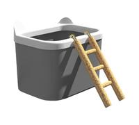 Hamster Sand Bath Container - Digging Bath Box for Small Pets | Removable Bowl with Climbing Ladder Design, Enrichment Play Area for Dwarf Hamster Gerbil Mouse Chinchilla Habitat