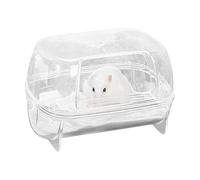 Hamster Sand Bath Container, Transparent Sand Bath Shower Room, Small Animal Habitat Decor, Digging Sand Container, Digging Container Heighten, Easy to Use, Portable for Hamsters Gerbils