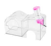 Hamster Sand Bath Conteneur - 5.51x4,72 pouces Petit animal pour la salle de bain Habitat Décor, bol en cage avec bouteille d'eau, fournitures de bain pour les souris gerbille naines accessoires