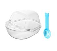 Hamster Sand Bath Conteneur, Hamster Sand Box Salle de douche spacieuse en | Grands toilettes transparents de hamster avec scoop, accessoires de cage petits animaux