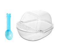 Hamster Sand Bath Conteneur - Salle de salle de bain de sable de hamster | Petite salle de douche pour animaux de compagnie, grands toilettes transparents de hamsters avec scoop, petits animaux access