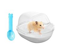 Hamster Sand Bath, Small Pet Shower, Transparent Toilet Container, Easy to Clean Sand Baths Containers, Includes Scoop Set Large Toilets for Hamster Cages