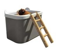 Hamster Sand Box, Removable Pet Bowl with Ladder for Easy Access, Gerbil Sand Bath Container for Small Pets, Interactive Enrichment Bathing Toy, for Mouse Gerbil Chinchilla Home Travel Play