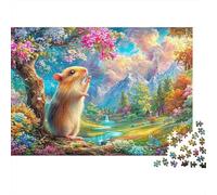 Hamster sous Un Arbre Florissant Puzzle De 1000 Pièces Cochon d'Guinée Mignon Parfait pour Les Soirées De Jeux, Adultes Et Enfants 52x38cm/1000pcs