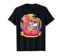 Hamster Vacances d'Été Plage Piscine Bouée Flamant Rose T-Shirt