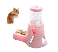 Hamster Water Bottle & Food Bowl Set - Leak-Proof & Non-Slip | Ball Bearing Water Feeder Automatic Leak-Proof | for Hamster Mouse Gerbil, Anti Fall Stable Feeder Upright Ẃater Jar for Small Pets