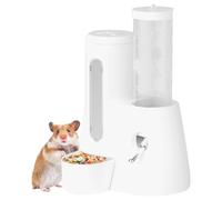 Hamster Water Bottle No Drip, Small Animals Waterer, 6.3x5.12x4.33 inches, Food Dish, Spill Drinking Accessory, Easy Clean Designs for Hedgehogs, Mice, and Bunnies, White