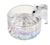 Hamster Water Container - 45ml Glass Iceberg Design Pet Drinking Cup, Anti Slip Feeder Bowl | Small Animal Water Dish for Hamsters, Birds, Parakeets, Mice, Bunny Cage Use