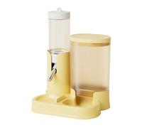 Hamster Waterer and Feeder - PP 13x11x17cm Compact Size | Automatic Hamster Water Bottle with Food Container Base | Detachable Small Animal Drinking Waterer Feeding Bowl for Hedgehog
