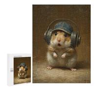 Hamster with Headphones Puzzle 1000 Pièces Educa Jouet en Bois Cadeau Unique Décoration Intérieure Jeu Éducatif Challenge Toy Adultes Et Enfants À Partir De 14 Ans 500 PCS